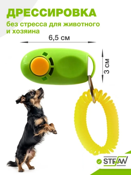 Кликер для дрессировки собак на браслете зеленый aesthetics (эстетика)