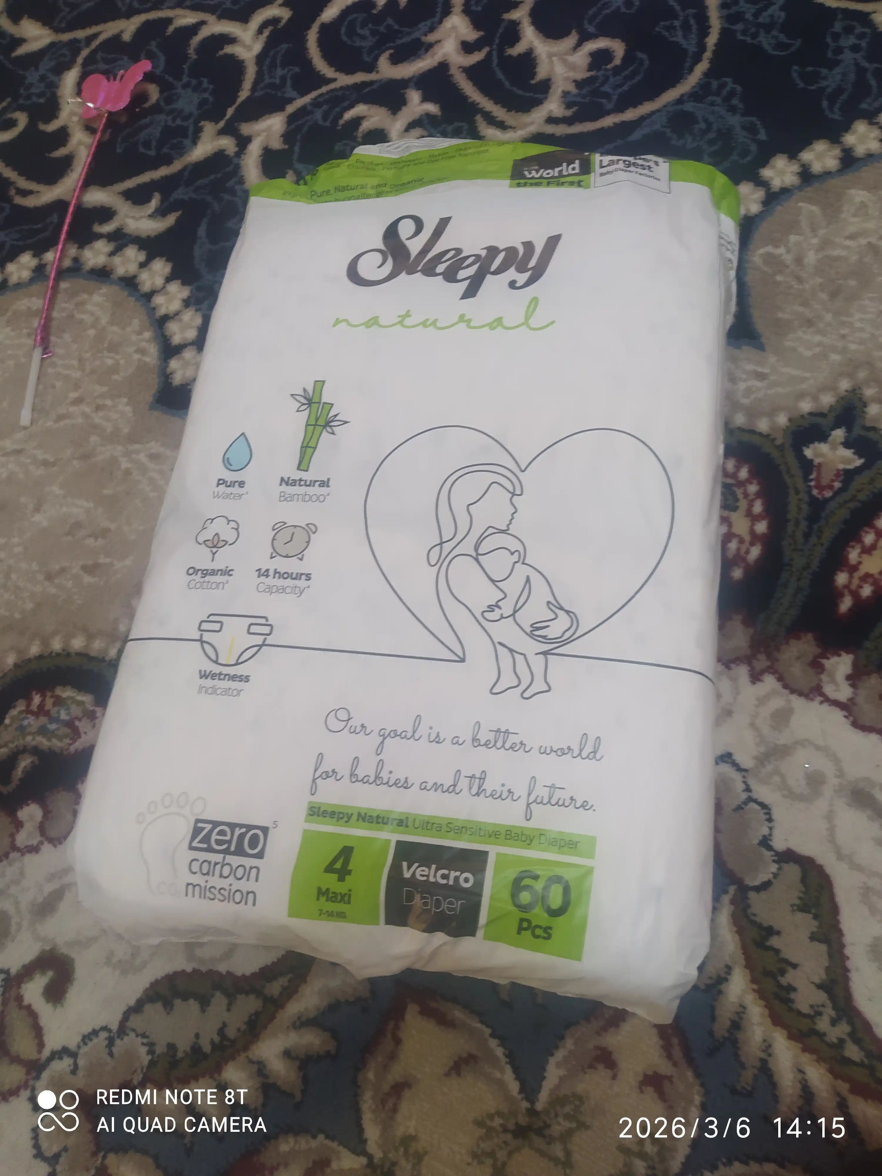 Bolalar tagliki Sleepy Natural Jumbo, №4, 7-14 kg, 60 dona