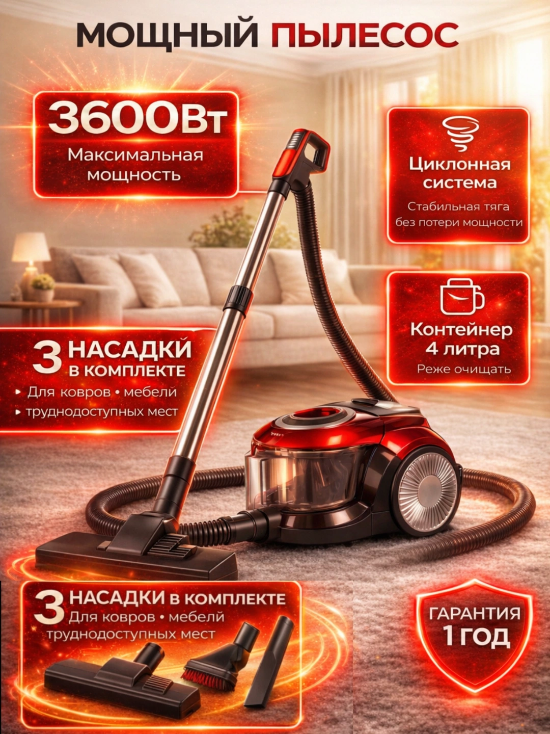 Пылесос LG Power Pro, 3600 Вт,4 литр, инновационный, с телескопической трубкой, HEPA-фильтр за 1159000 сум со скидкой 61%. Uzum Market