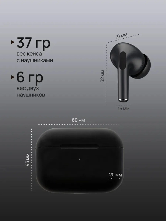 Simsiz quloqchinlar Pro 2, sensorli, iPhone va Android uchun