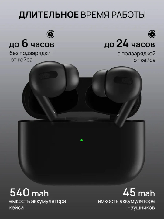 Simsiz quloqchinlar Pro 2, sensorli, iPhone va Android uchun