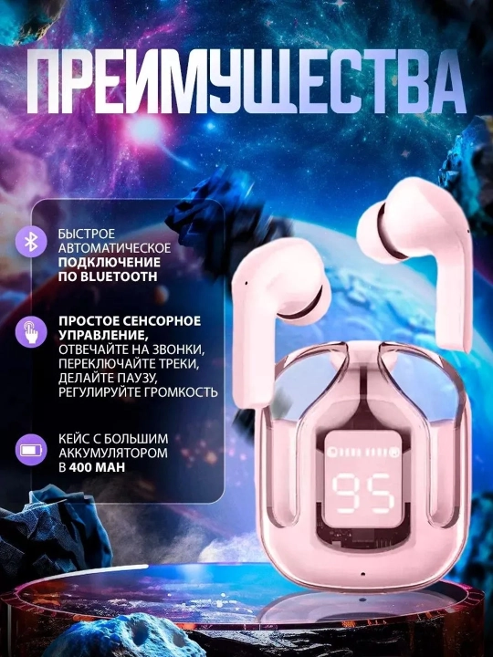 Simsiz quloqchilar, displeyli, mikrofonli va shovqinni kamaytiradi