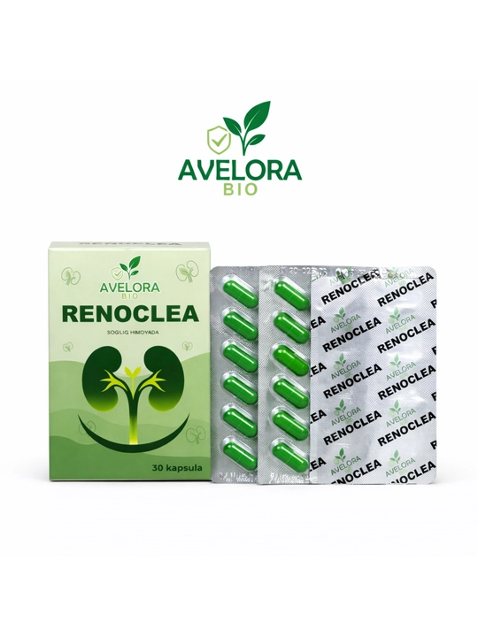 RENOCLEA — для здоровья почек и мочевыводящих путей, натуральный комплекс, 500мг, 30 капсул - 