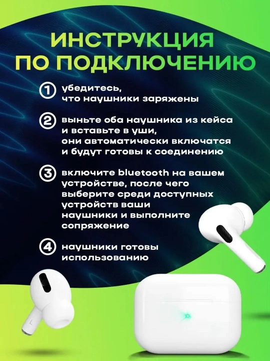 Simsiz quloqchinlar Pro 2, sensorli, iPhone va Android uchun