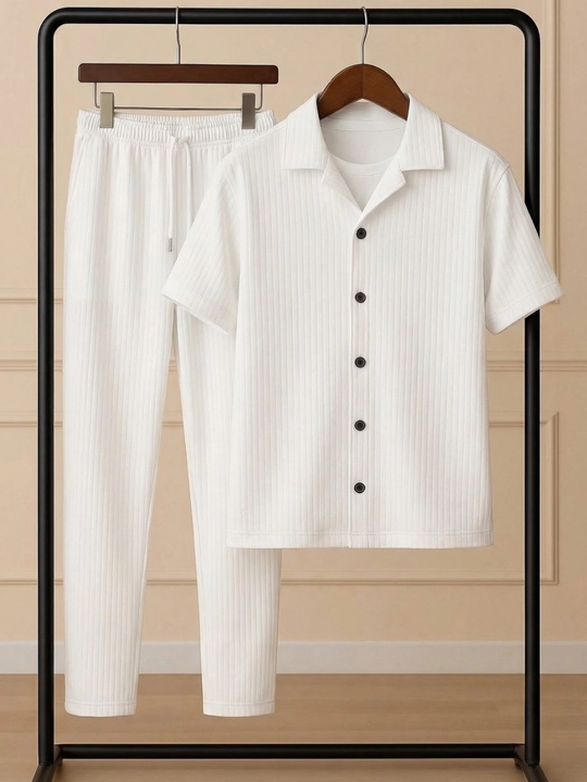 Erkaklar uchun ikki qismli yozgi kostyum, kiyim, polo, erkaklar kostyumi, kostyum-ko‘ylak - 