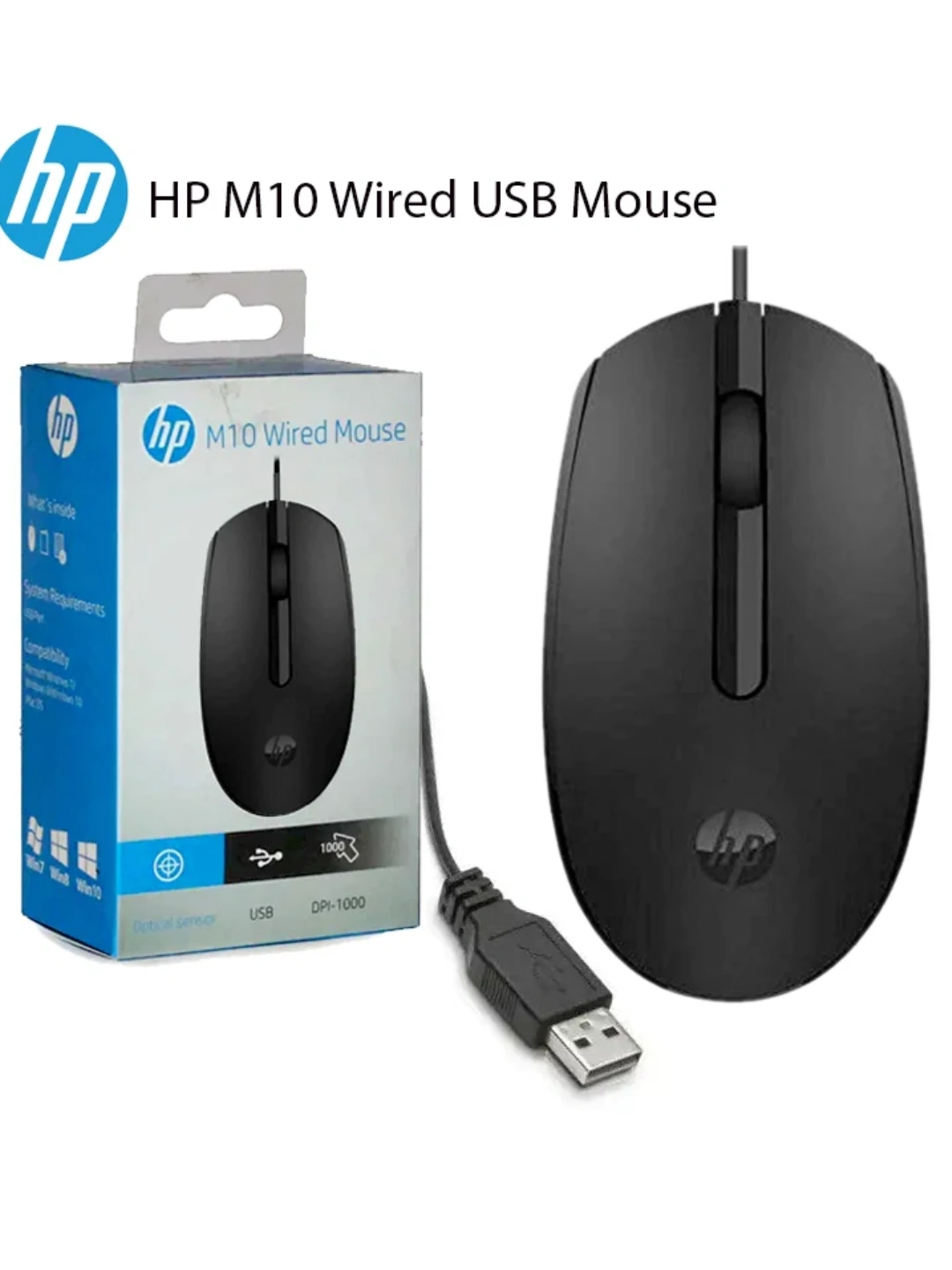 Проводная мышь HP M10 USB, оптический сенсор, 1000 DPI, для ПК и ноутбука за 26000 сум со скидкой 73%. Uzum Market