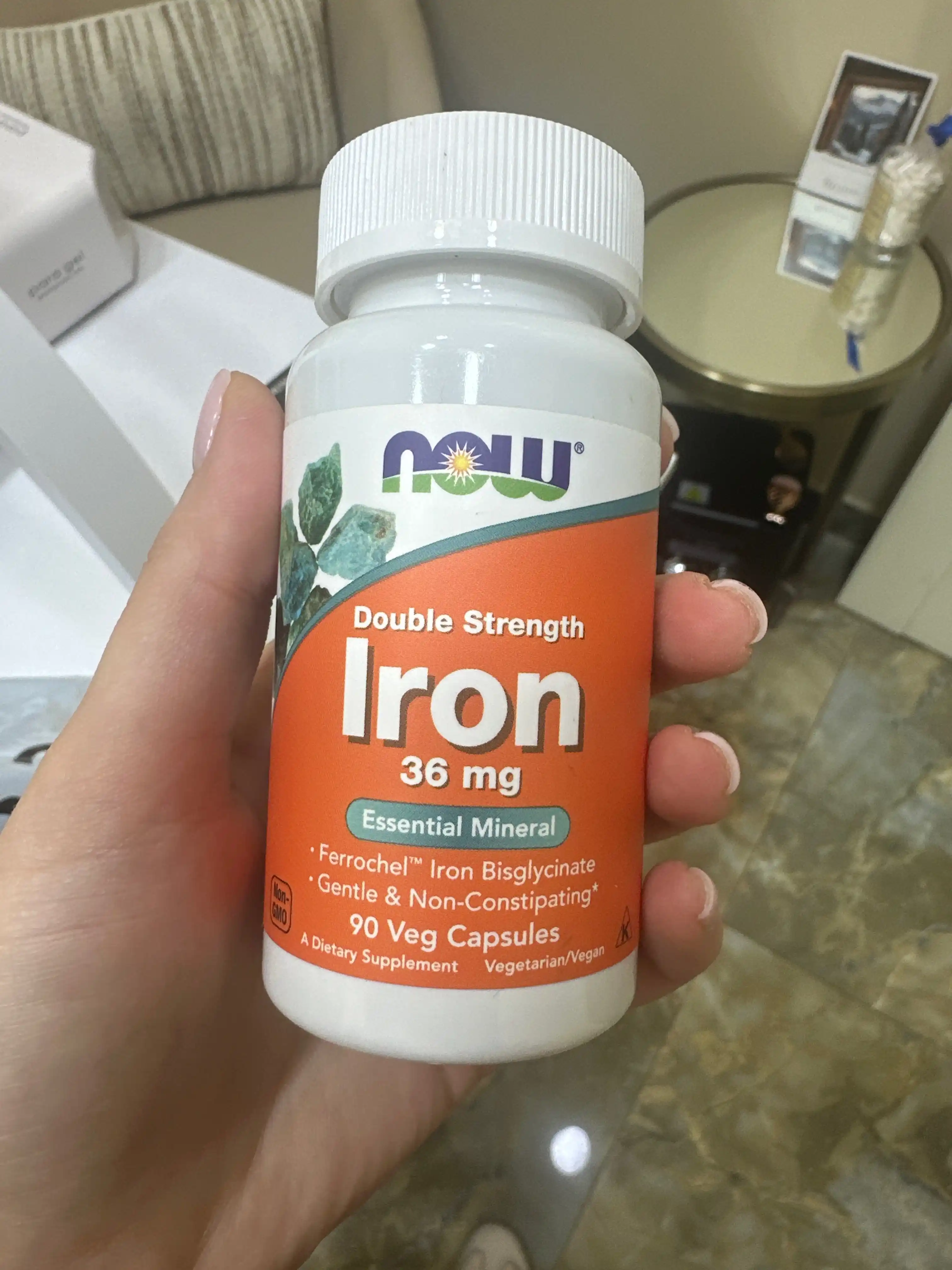 NOW Foods, Temir, ikki barobar kuch, 36 mg 90 kapsulalar