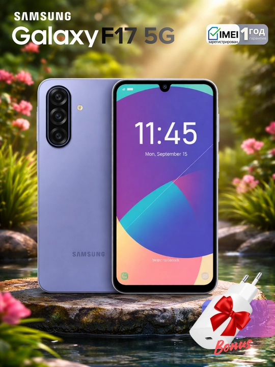 Смартфон Samsung Galaxy F17 5G, камера 50Мп, экран Super AMOLED - 