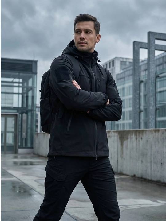 A-TAC FM24162 taktik kurtka, erkaklar softshell, kapyushonli