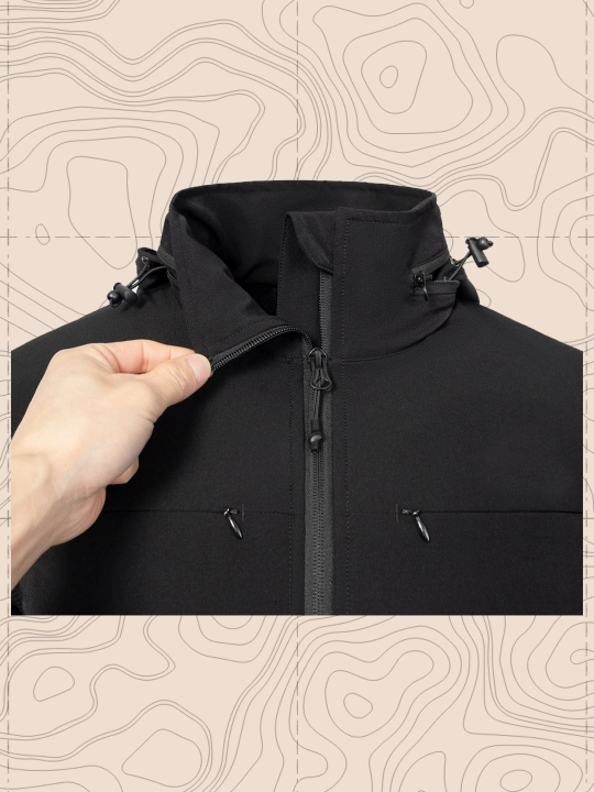 A-TAC FM24162 taktik kurtka, erkaklar softshell, kapyushonli