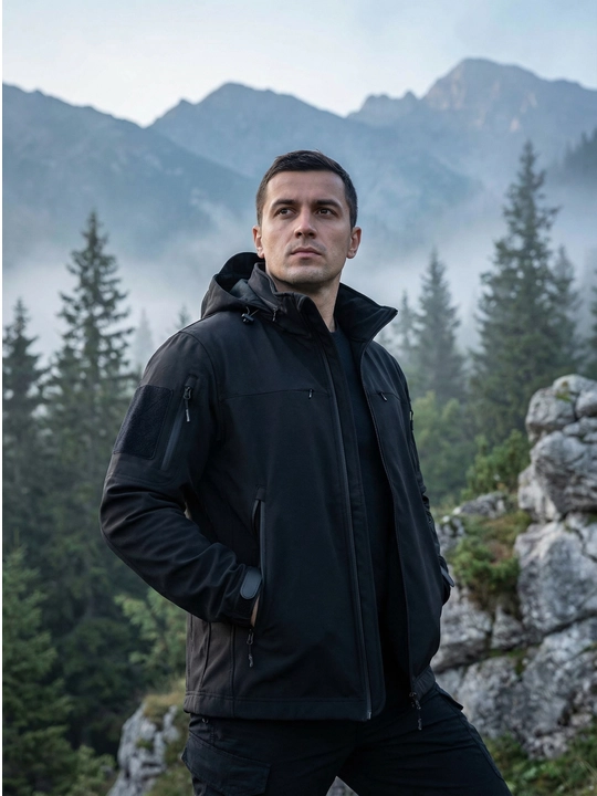 A-TAC FM24162 taktik kurtka, erkaklar softshell, kapyushonli