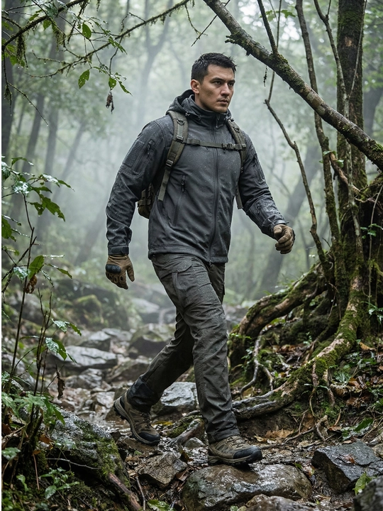 A-TAC FM24162 taktik kurtka, erkaklar softshell, kapyushonli