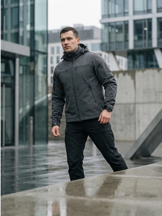 A-TAC FM24162 taktik kurtka, erkaklar softshell, kapyushonli