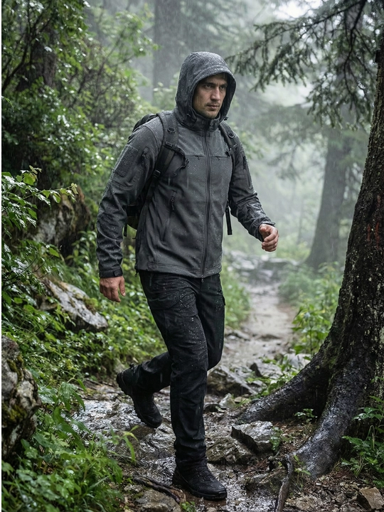A-TAC FM24162 taktik kurtka, erkaklar softshell, kapyushonli