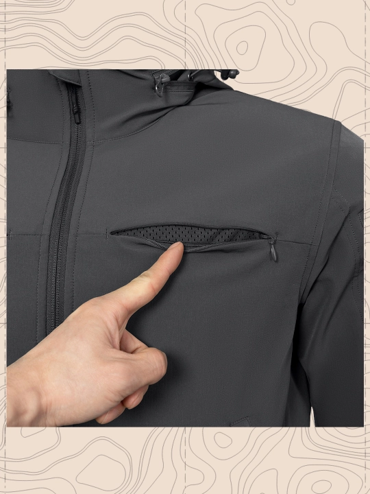 A-TAC FM24162 taktik kurtka, erkaklar softshell, kapyushonli