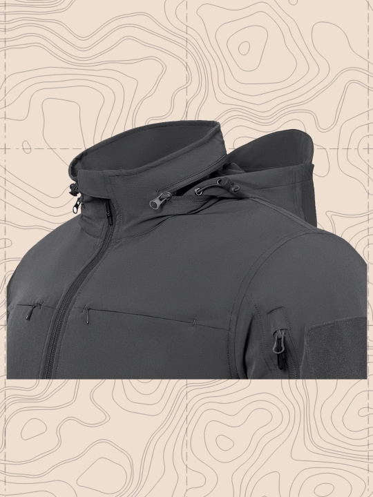A-TAC FM24162 taktik kurtka, erkaklar softshell, kapyushonli