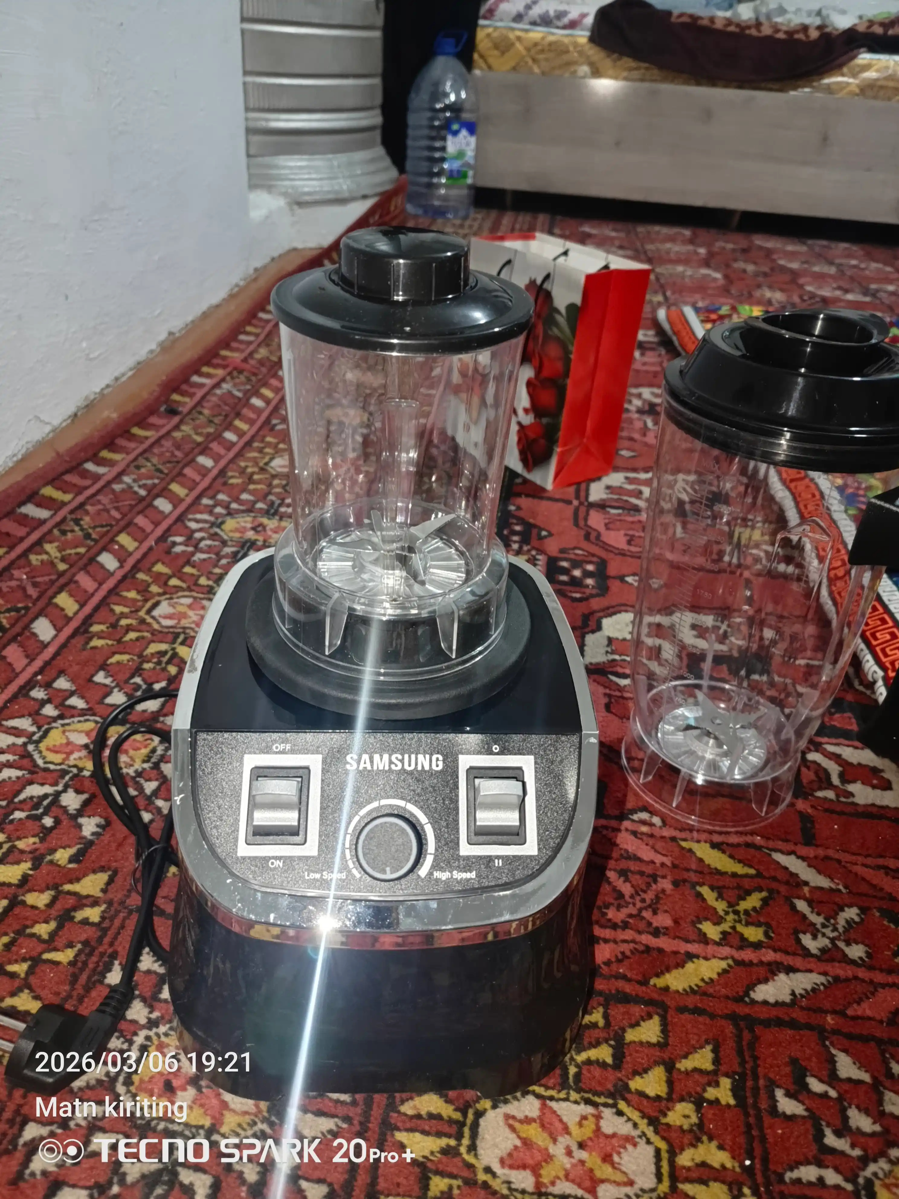 Стационарный Блендер 4800W, 10 скоростей, чаша 2800 мл + сухая мельница, кофемолка