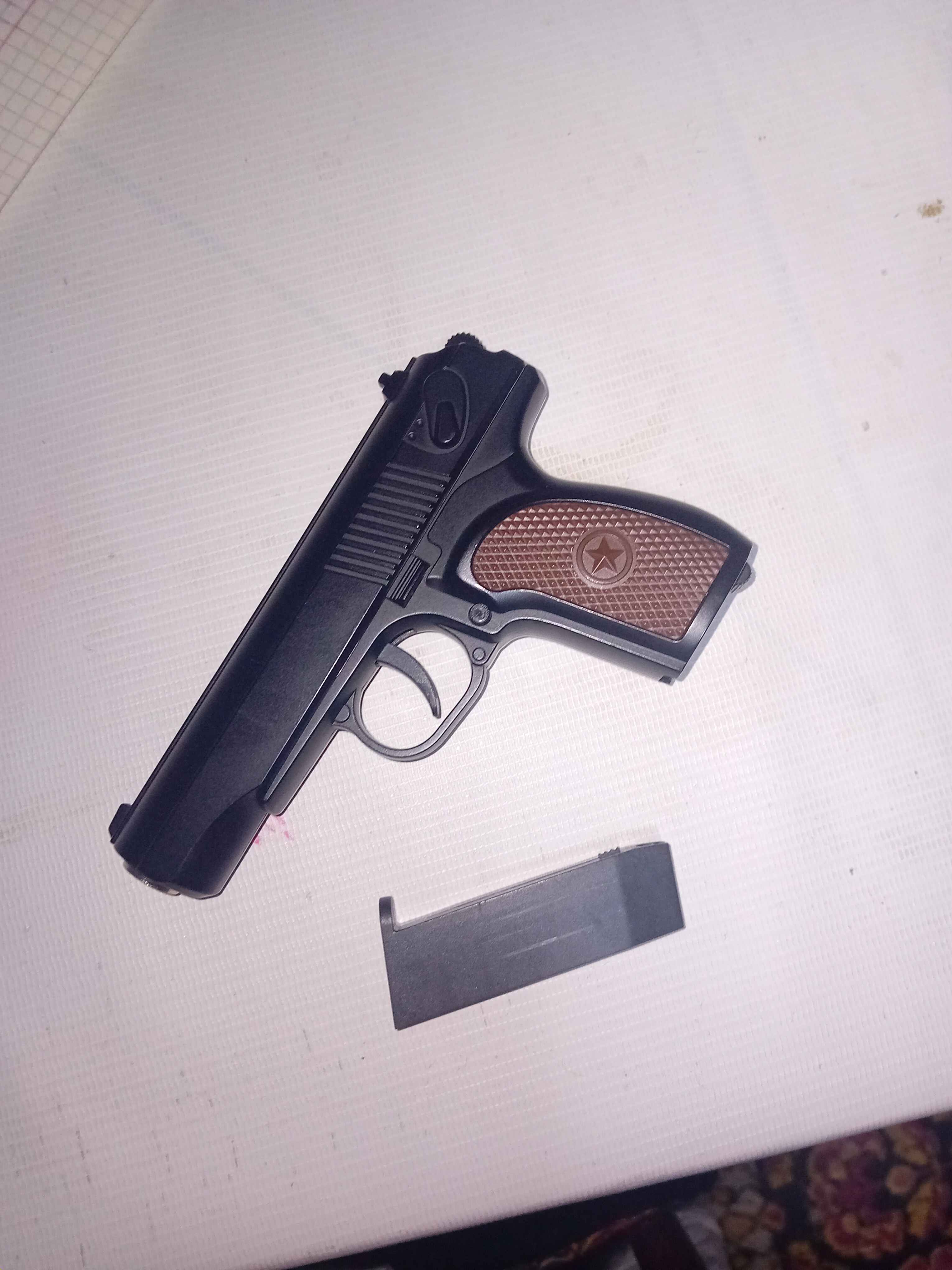 Metal pistolet, temir to'pponcha, К-113, M17, C28, glushiteli bilan, pistalet, pnevmatik