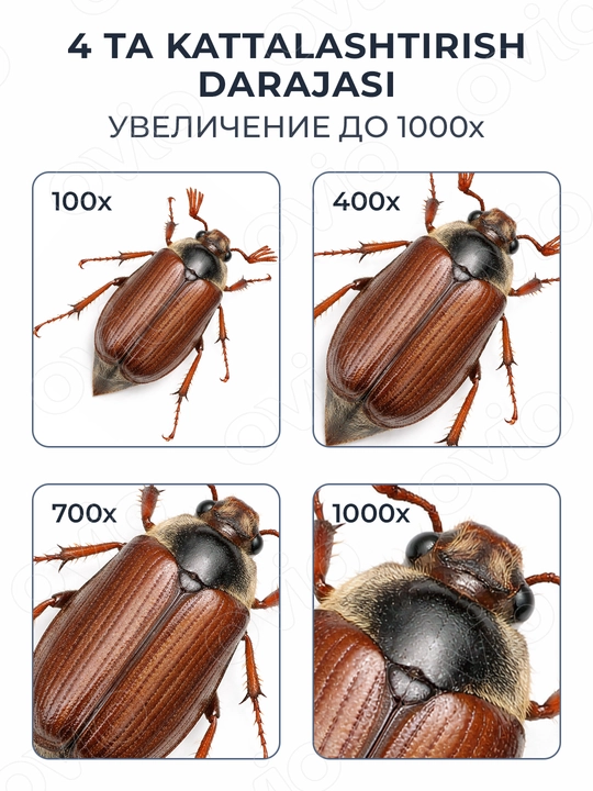 Детский цифровой микроскоп, Beiens M1 2.8″ HD IPS, увеличение до 1000x + 16GB MicroSD