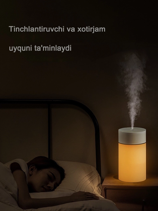 Uy, ofis, avtomobil uchun stol ustidagi yoritgichli havo namlagich