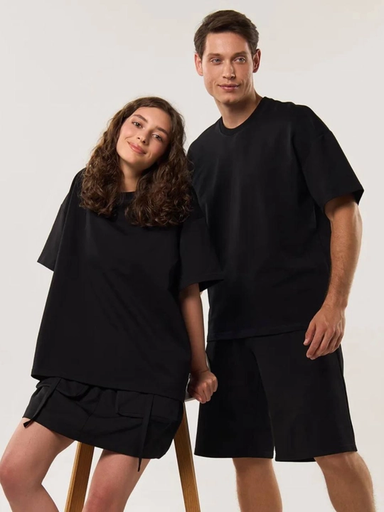 Ayollar uchun futbolkalar, oversize, print bilan 100% paxta
