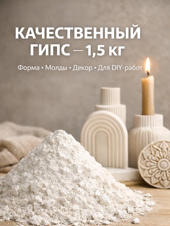 Gips G19 (Gips-19) yuqori sifatli, tez qotuvchan oq gips, 1.5 kg - 