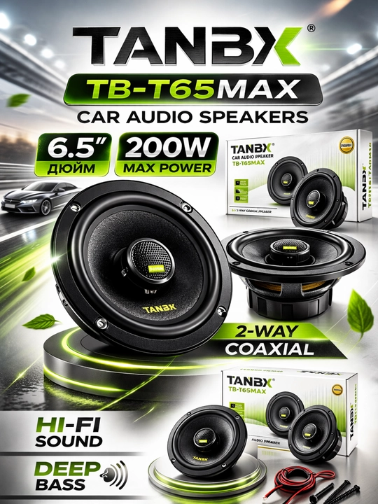 TANBX TB-T65MAX avtomobil kolonkalari, 6,5" 16 sm, 200 Vt, koaksial