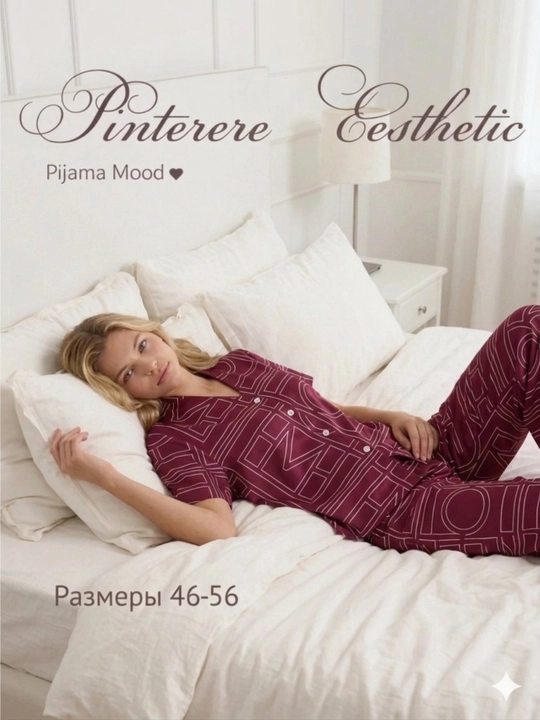 Ayollar uchun pijama kostyum, tugmali ko‘ylak va shim, uy kiyimi