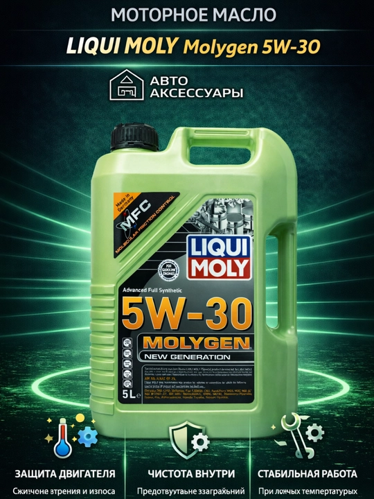 Моторное масло LIQUI MOLY Molygen, 5 л, Германия - 