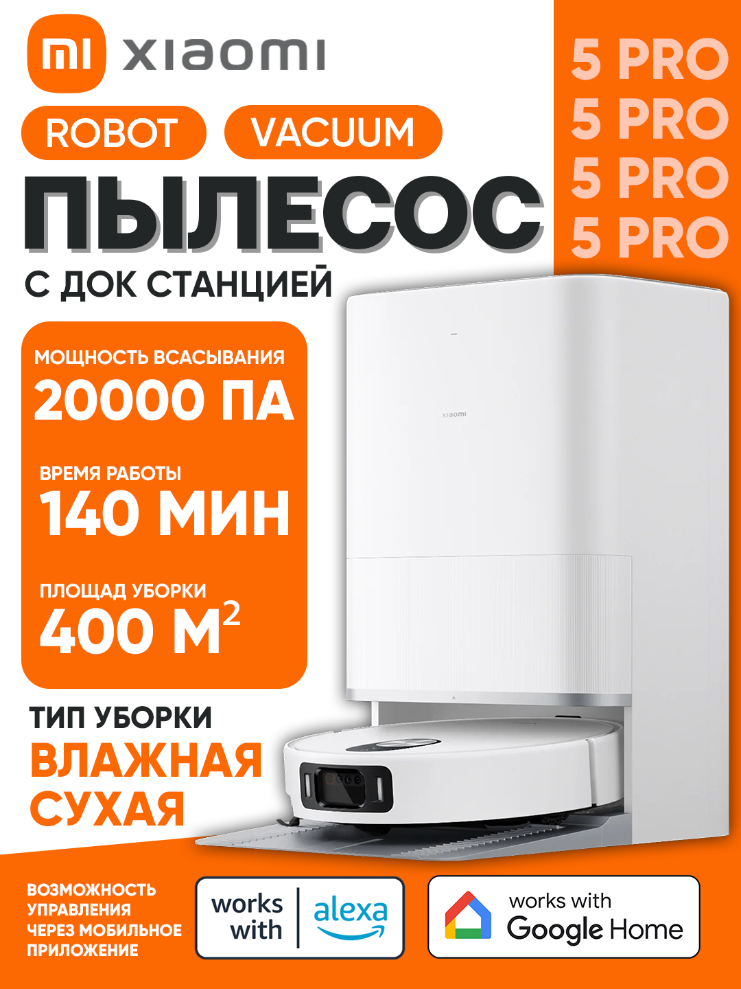 Робот-пылесос Xiaomi Robot Vacuum5. 5 Pro. 6. 6 MAXс умной навигацией и мощным всасыванием