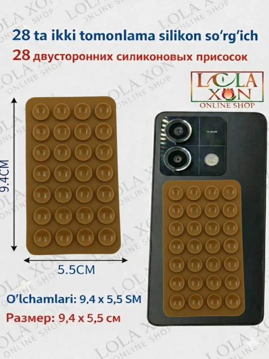 Lipper, 28 ta yopishqoq, so‘rg‘ichli telefon uchun vakuum ushlagich, silikon ushlagich