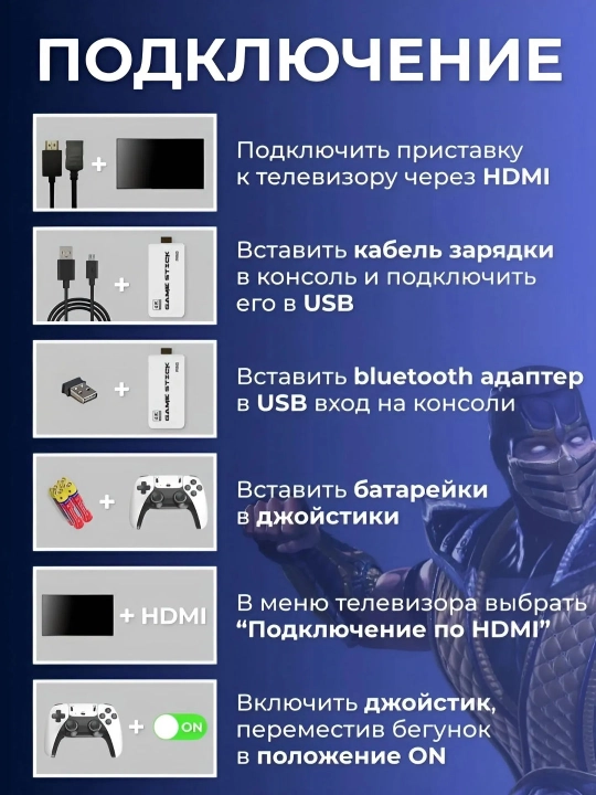 Game Stick o‘yin pristavkasi – Playstation geympad, joystik va xotira kartasi, M15