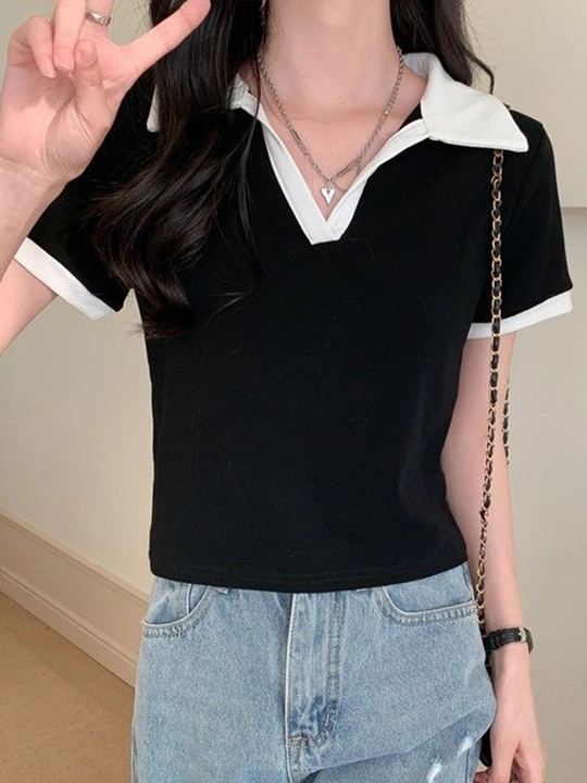 Свободная женская футболка поло