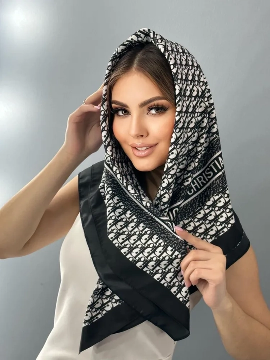 Ayollar ipak ro‘molchasi, hijob, sharf, 90 x 90 sm