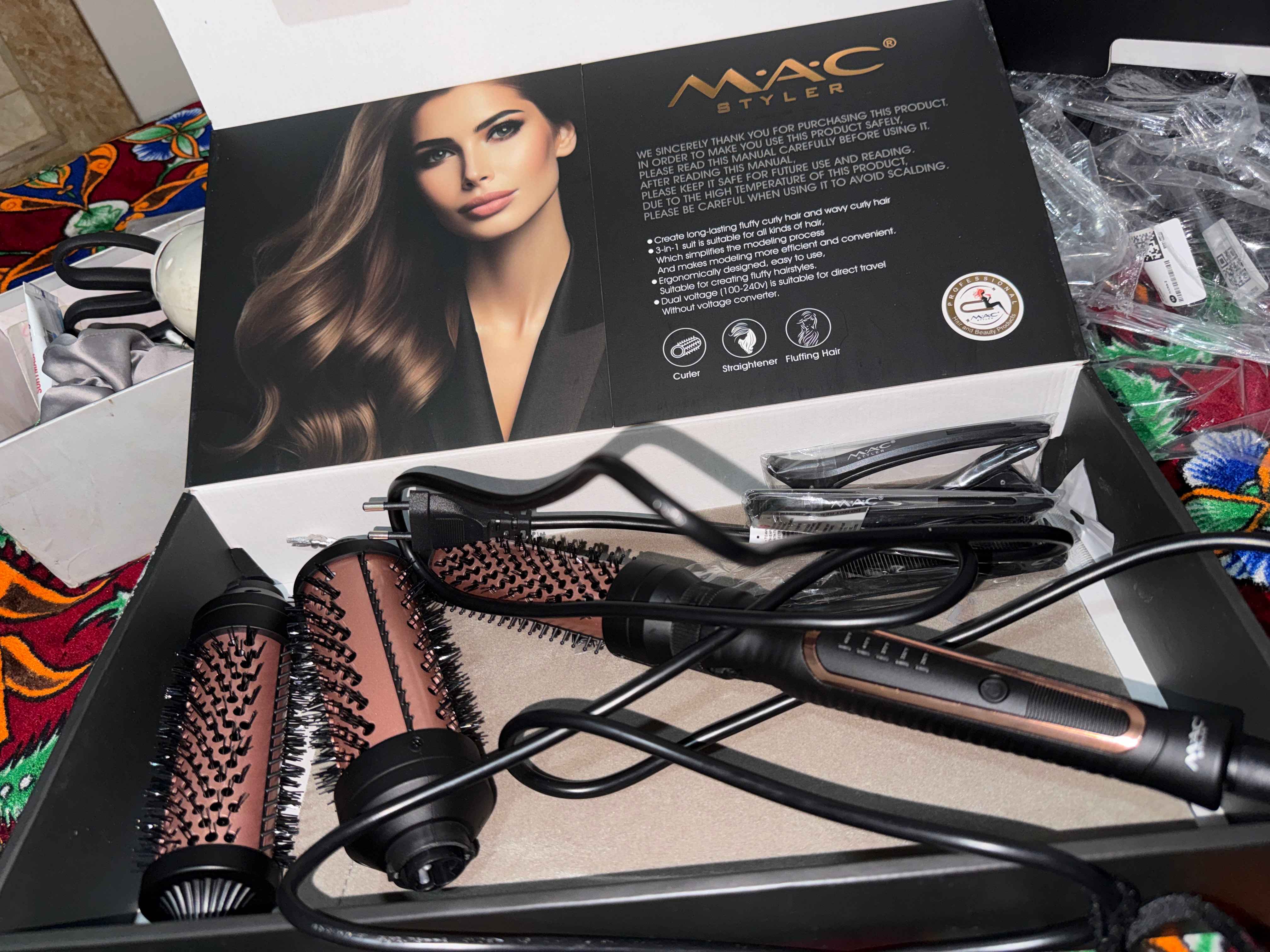 Professional MAC STYLER sochni quritish va ukladka uchun soch quritgich-tarog'i