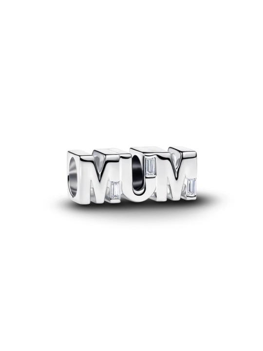 Шарм-бусина Pandora Мама MUM, серебро 925, цирконий 794455C01