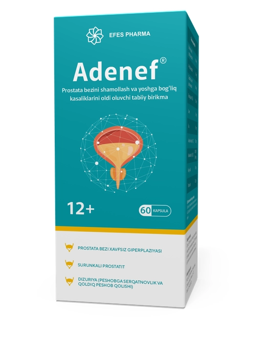 ADENEF - prostata salomatligini qo‘llab-quvvatlash uchun biologik faol qo‘shimcha