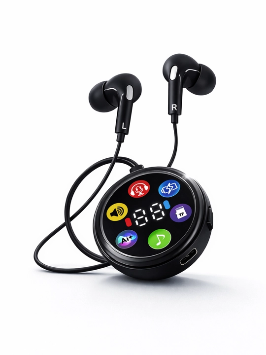 AKZ Q51 simsiz Bluetooth quloqchin, LED displey, TF karta, Type-C zaryad