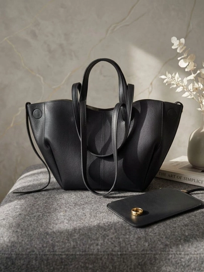 Сумка женская, модель Полене — VLSTORE-BAG3IN1-ЧЕРН-ЭКОКОЖА