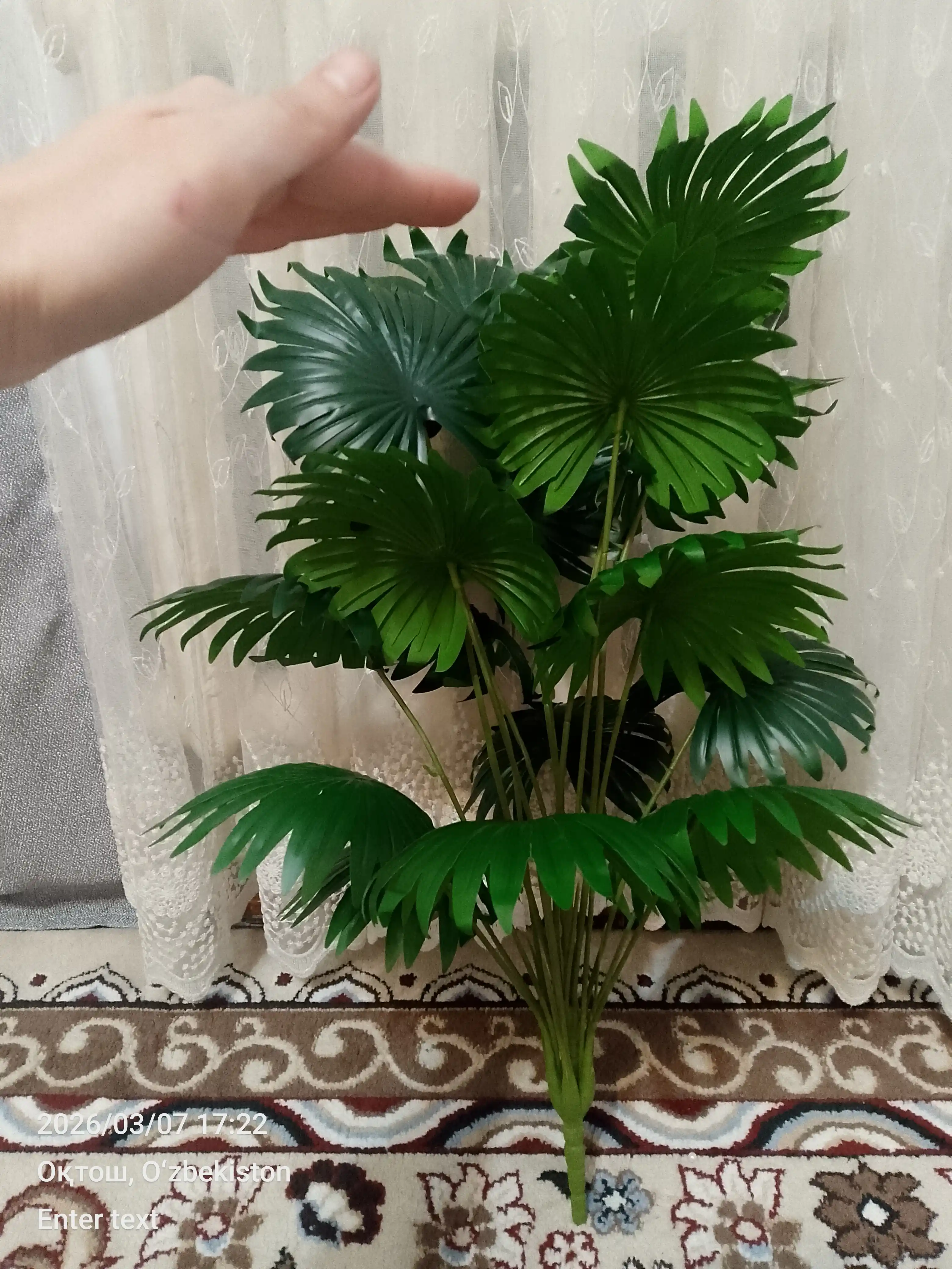 Dekor va interyer uchun silikonli suniy gul, tuvaksiz, tana va bargdan iborat