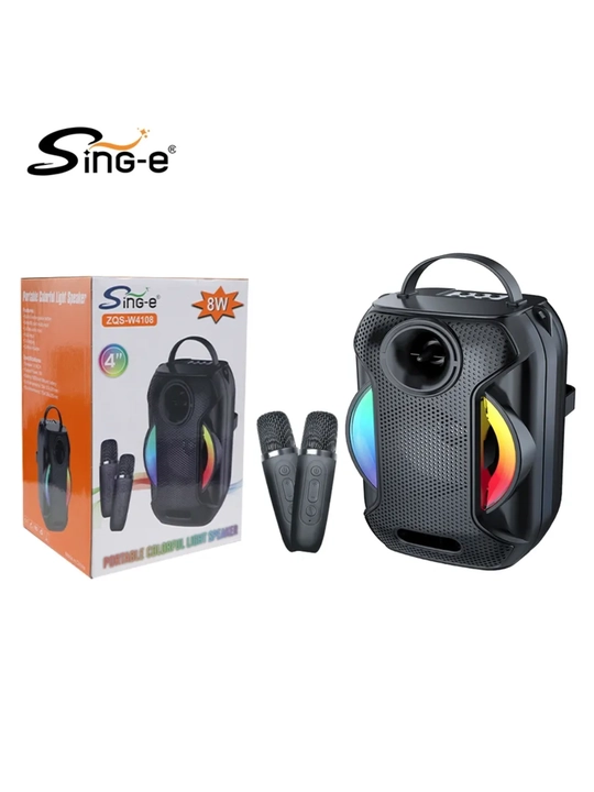 Portativ karaoke kolonka, simsiz mikrofonli, bolalar uchun, Bluetooth musiqa karnayi