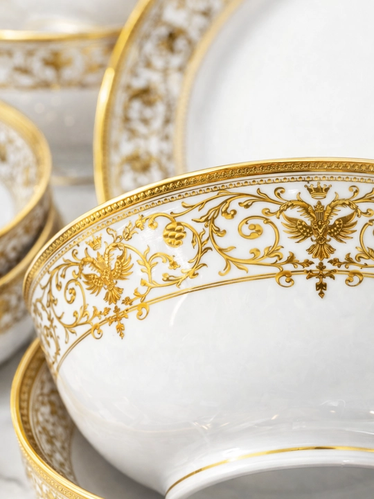 Набор фарфоровой посуды Golden Crown, 62 предмета, 12 персон, сервиз
