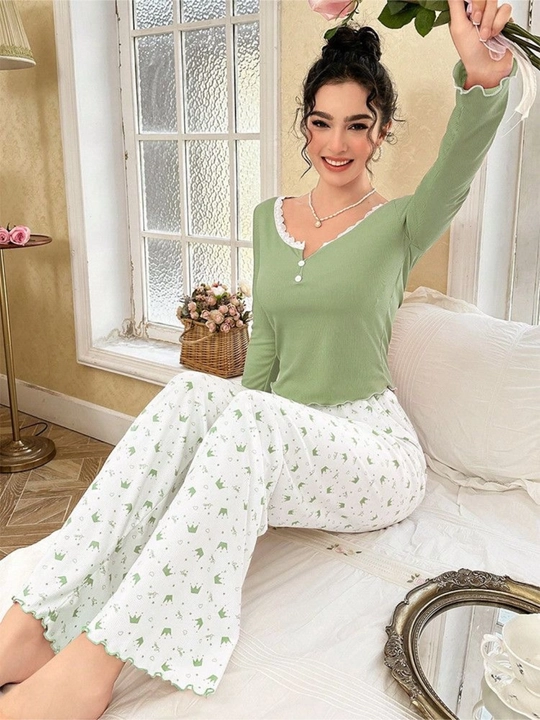 Pijama, ayollar uy kiyimi, yumshoq pijama, cartoon printli pijama M-XXL