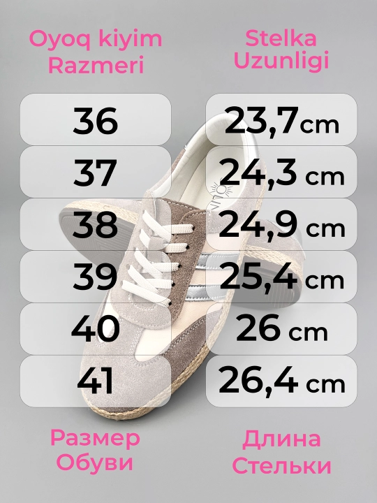 Ayollar uchun kedalar SOLINA, bahor-yoz, tabiiy charm, 36-41, 1 razmer kichik keladi