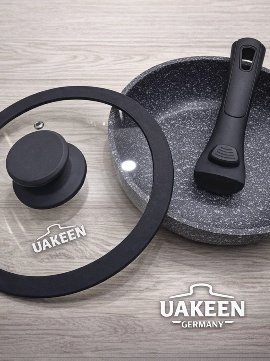 Granit qoplamali tova UAKEEN,tagiga olmaydi, shisha qopqog‘li  24, 26, 28, 30 sm