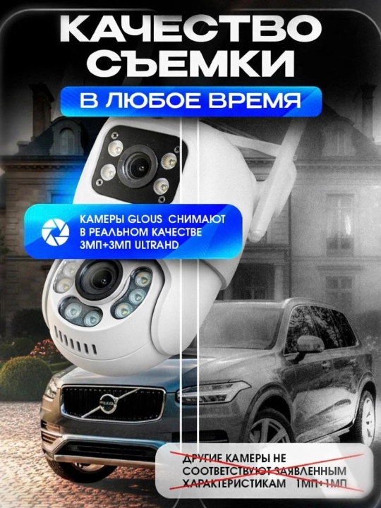 Wi-Fi камера видеонаблюдения с ночным видением, поворотом 360, датчиком движения