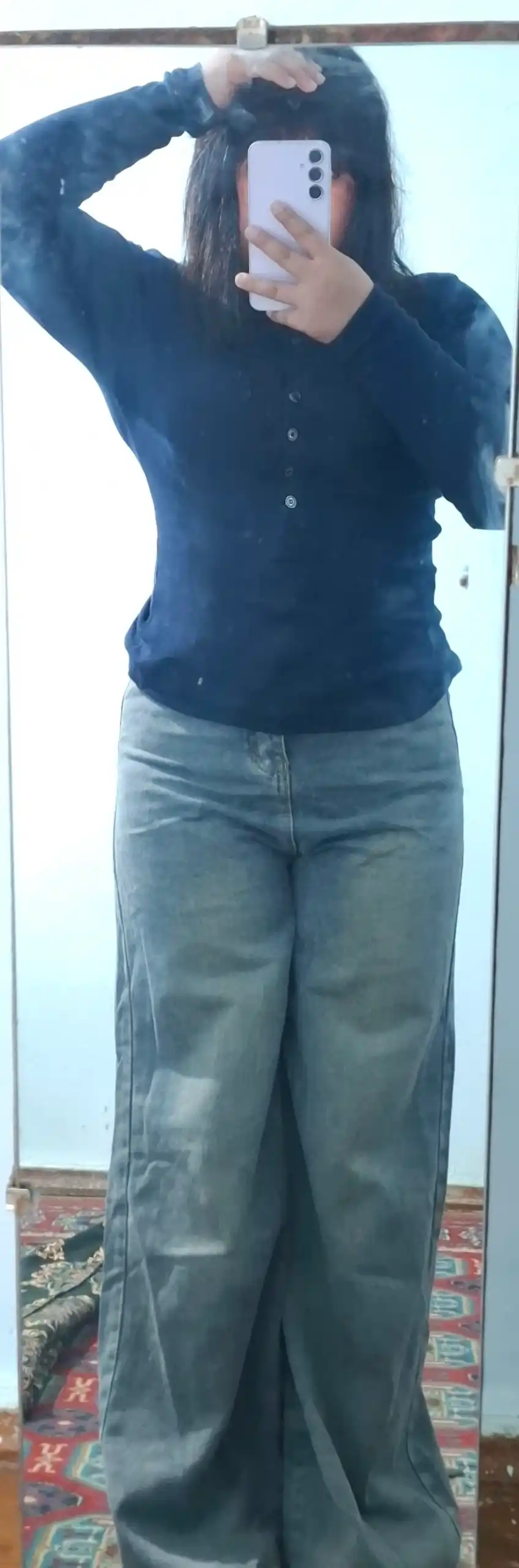 Ayollar uchun Baggy Y2K jinsi shimlar, paxtadan tikilgan, keng fason, yuqori bel, XS-2XL