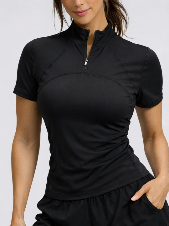 Ayollar uchun rashgard, sport uchun, kalta yengli va yopishib turadigan, fitness uchun mos - 