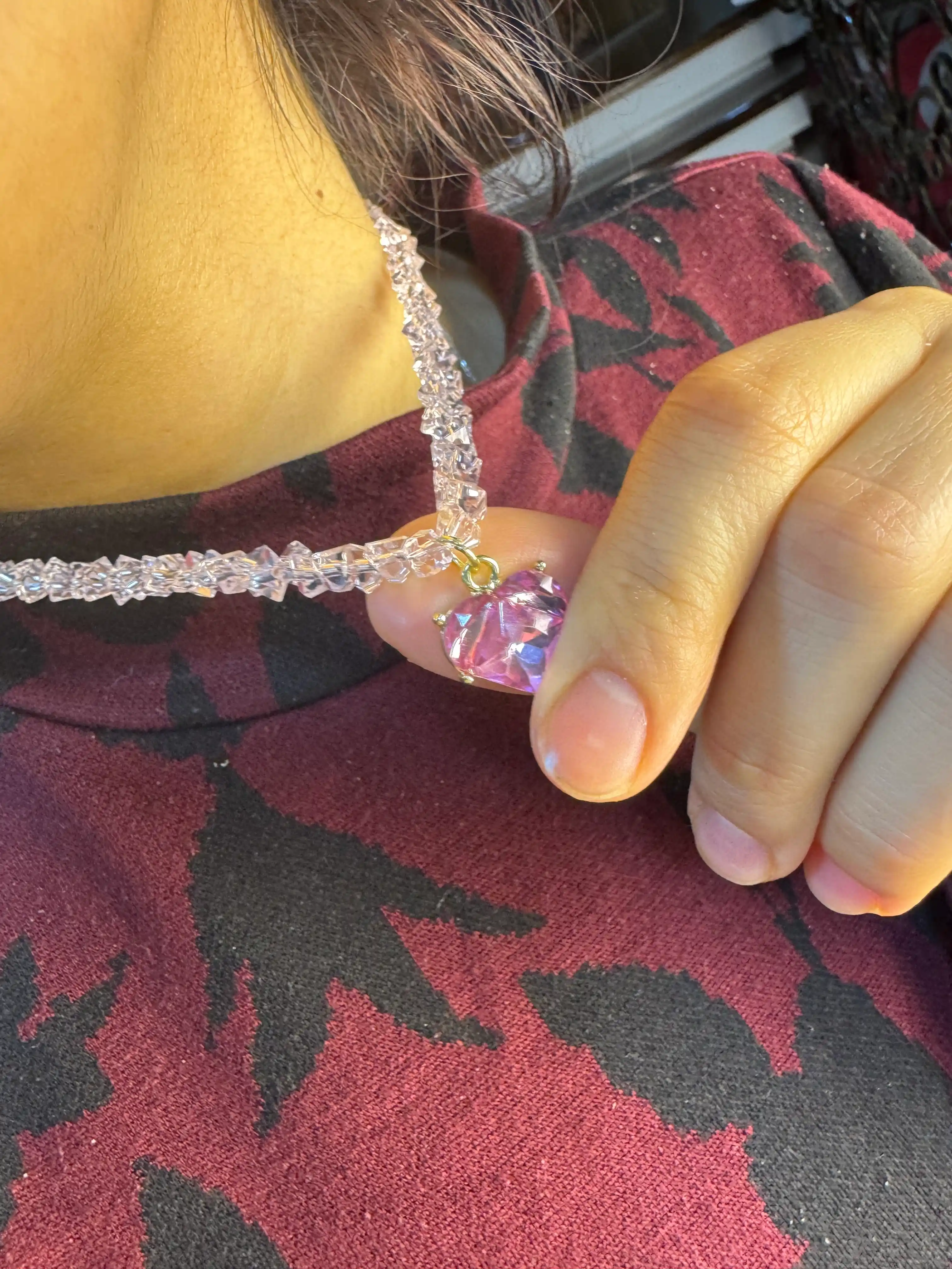 Elegant 4 tasi 1 da choker, ayollar nozik yurak zanjir taqinchoqlari, ayollar marjonlari