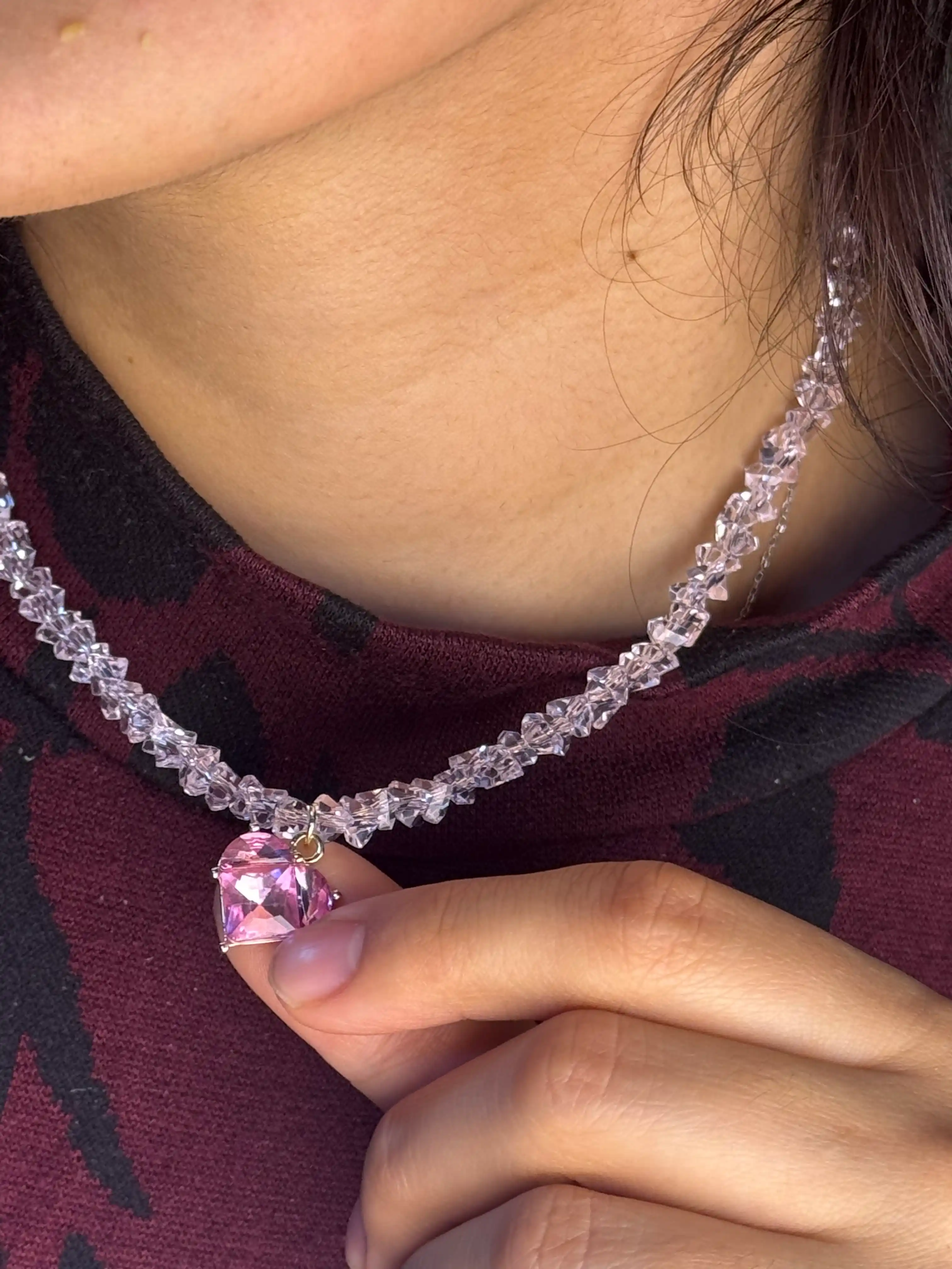 Elegant 4 tasi 1 da choker, ayollar nozik yurak zanjir taqinchoqlari, ayollar marjonlari
